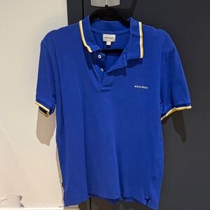 Woolrich Men’s Cobalt Blue Polo with Yellow Trim